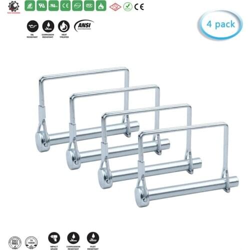 Hardware Pins,Wire Lock Pin,3/8"Shaft Locking Pin Square Loop Pto Pin Safety Coupler Hitch Pin for Farm Trailers Lawn Garden