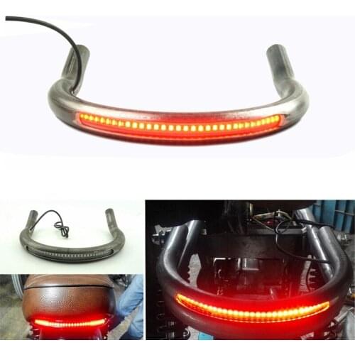 Motorcycle 7/8 Inch Cafe Racer Rear Seat Frame Hoop Loop LED Brake Turn Tail Light Universal Modified