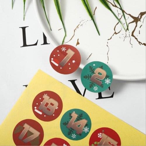 1200pcs Sealing Sticker Merry Christmas Round Scrapbook Label DIY Gift Packaging Decoration Bell Christmas Tree Sealing Sticker