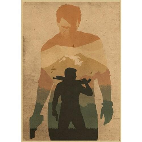 Uncharted Classic Game Anime Retro Painting Wanted Core Picture Bedroom Sofa Room Wall Art Home Decor Quality Canvas Posters