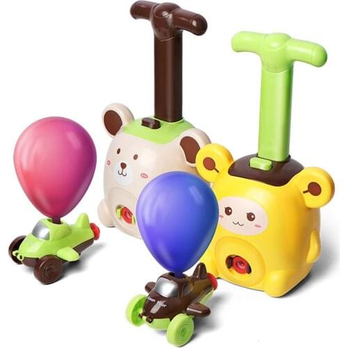 New Inertia Flying Power Balloon Car With Rocket Launcher Cartoon Balloon Car Puzzle Toy Science Experimen Toy for Children Gif