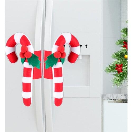 A Pair Christmas Fridge Handle Covers Fashion Cute Refrigerator Handle Cover Cloth Protector Kitchen Appliance Handle Cover for