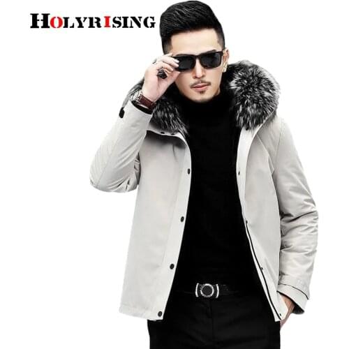 Pai overcome mens winter detachable liner fur collar imitation fur coatmen parka winter jacket Male Jacket Hooded Mens Coat