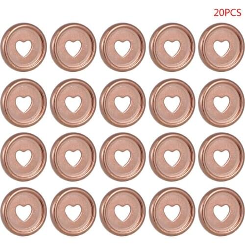 20pcs 35mm Heart Binder Rings Mushroom Hole Loose Leaf Notebook Binding Disc DIY