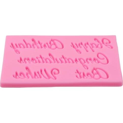 Letter Gummy Mould Happy Birthday Best Wishes Cake Decorating Cake Border Silicone Chocolate Candy Polymer Clay Mould