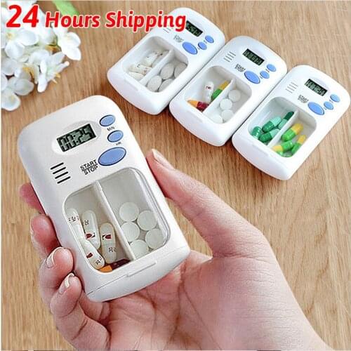 Plastic Portable Timer Box Plastic Reminder Box Weekly Pill Box Medication Organizer Alarm Box 2020 New