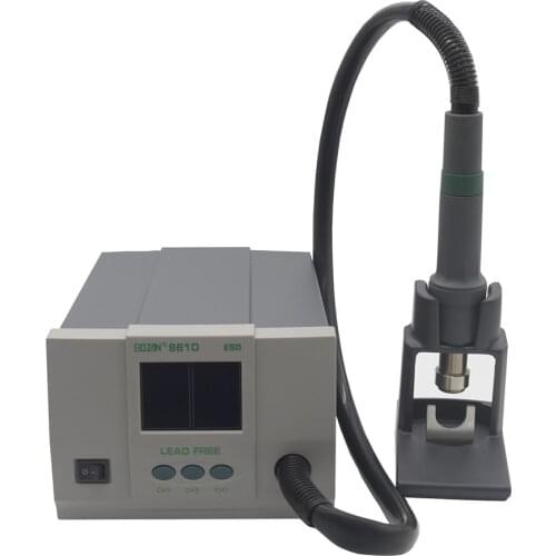 BOZAN 861D Adjustable temperature table gentle rotating air hot air table Mobile phone repair tool air gun nozzle AC220V