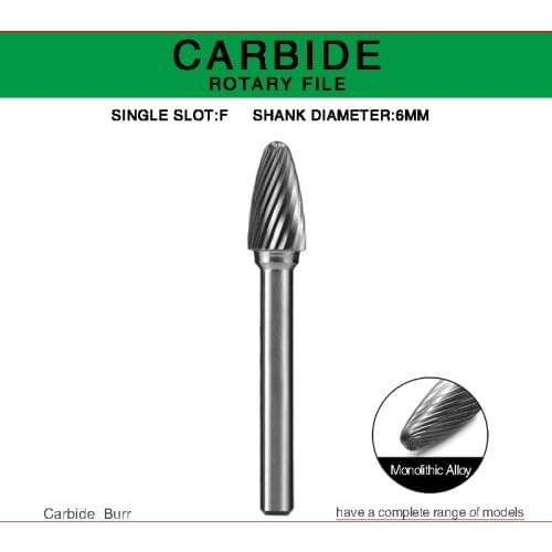 Hand tools F TYPE Head Tungsten Carbide Rotary file die grinder bits for metal Head Hard Metal Milling Cutter for copper