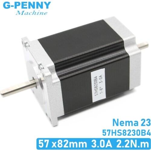 NEMA 23 Stepper motor 57x82mm double shaft 3A 2.2N.m 315Oz-in Both ends of the shaft Nema23 6.35mm For CNC machine 3D printer