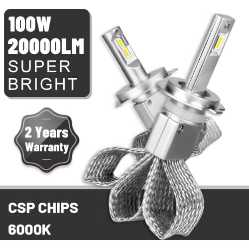 Carlitek H8 LED Headlight 20000LM Copper Belt Bulb LED H1 H7 H4 H11 H9 9005 9006 HB3 HB4 CSP Chip Fanless Mini Size Headlamp 2PC