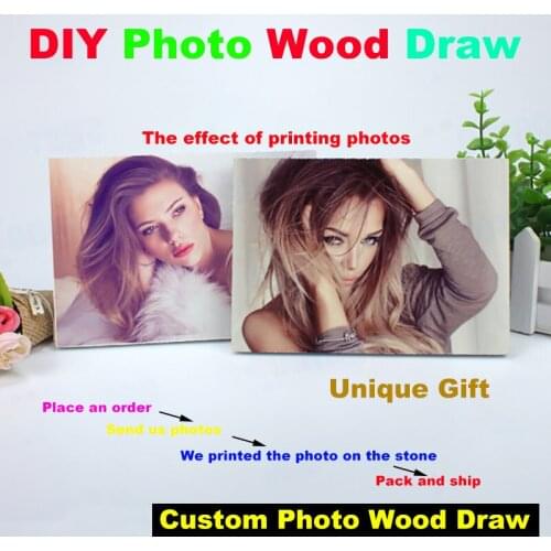 Unique your photo on wood Customized Photo wood draw 17*12cm Decoration Picture for Gift,Print your picture on the wood MDF-02