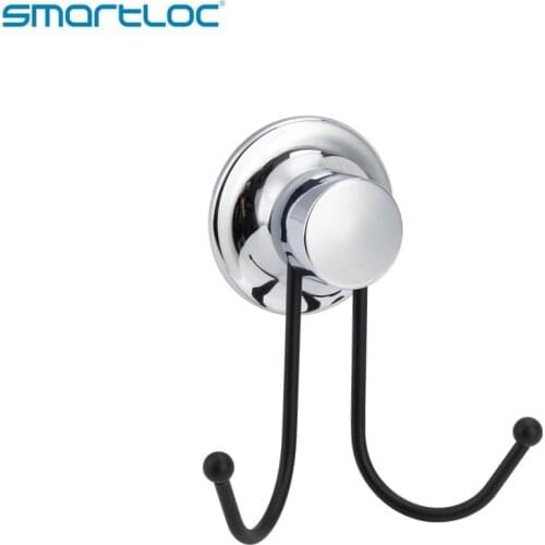 Smartloc Vacuum Suction Iron Wall Mounted Double Hook Bathroom Accessories