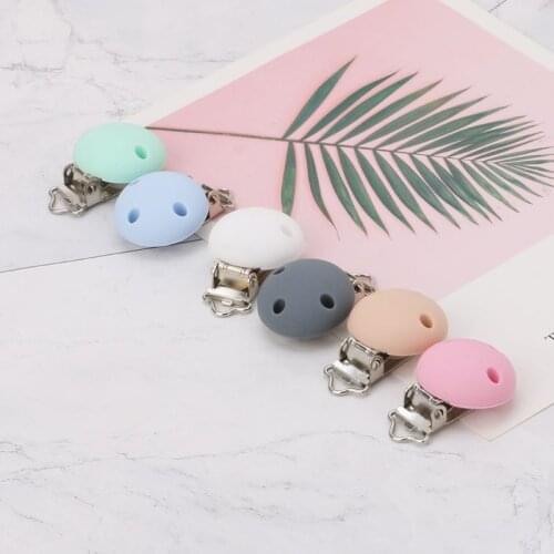 Baby Baby Pacifier Clip Silicone Soother Teether Nipple Holder Round Soft Saliva Towel Clips Toys Buckle Newborn Nursing DIY