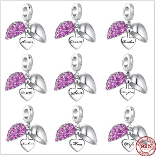New 925 Sterling Silver Family Blessing Pendant Bead Charm Fit Original Pandora Bracelet For Women DIY Jewelry Gift