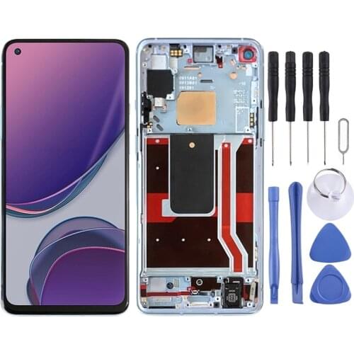 LCD Screen and Digitizer Full Assembly With Frame for OnePlus 8T(5G) KB2001 KB2000 KB2003