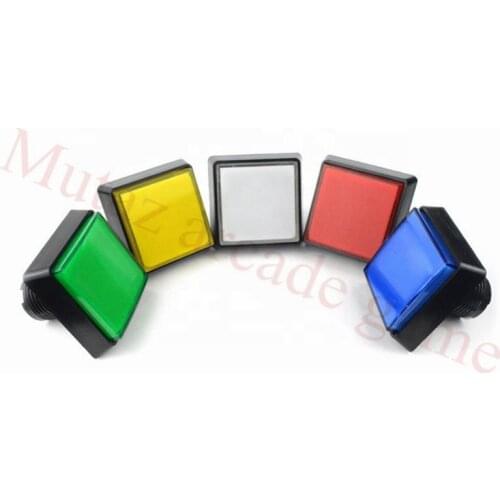 10Pcs/Lot Big Square LED Arcade Button 51*51mm Illuminated bevel edge Push Button with Micro Switch for Jamma Arcade DIY Part