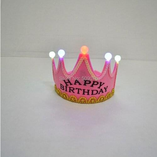 120pcs/lot LED Luminous Glow Birthday Hat Cap Flashing Hair Accessory flashing Princess Hair Hoop Headband Baby Child Crown