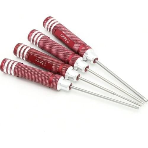 4pcs/set H1.5-3mm Hex Screwdrivers Key Aluminium Alloy Screw Driver Allen Hex Screwdriver Set Bolt Driver Screw-driving Tools