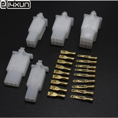 5set/lot 2.8mm 2/3/4/6/9 pin Automotive 2.8 Electrical wire Connector Male Female cable terminal plug Kits Motorcycle ebike car