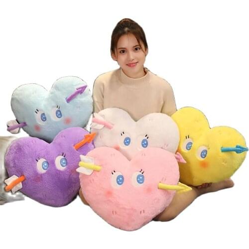 50cm Cartoon Heart Pillow Couple Love Cushion Plush Toy Valentine Gift Heart Shaped Pillow Super Soft High Quality Gift For Kids
