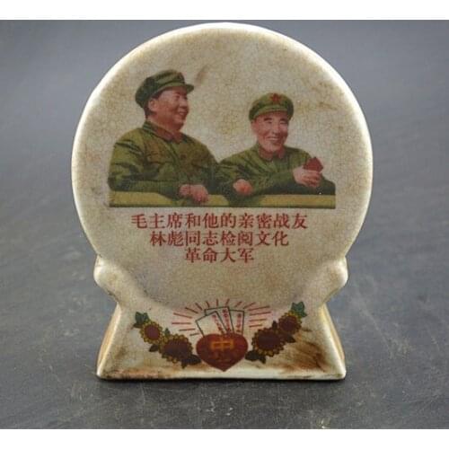 Antique Collection Old Chinese porcelain statue,Mao ze-dong and Lin biao