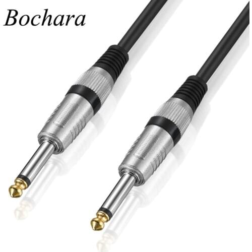 Bochara 1/4'' Jack 6.5mm to 6.5mm Mono Audio Cable Male to Male For Amplifier Electric Guitar Mixer 3M 6M 10M