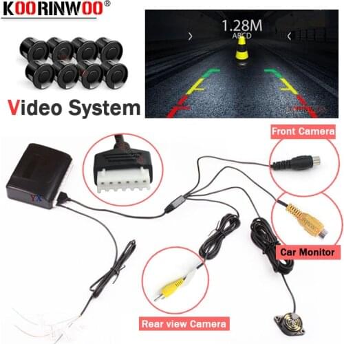 Koorinwoo Parktronics Car Accessories Parking Sensor 8 Front System beeper Buzzer Assistance For Car camera and Radio Monitor AV