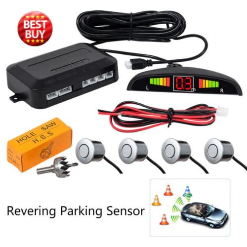 Car Rear Reversing Reverse 4 Sensors Backup Parking Buzzer Alarm Kits Car Parking Radar Monitor System LED Backlight Display
