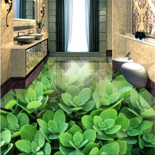 Beibehang Custom wallpaper murals green pastoral large 3D living room bedroom bathroom floor tile floor painting wall paper