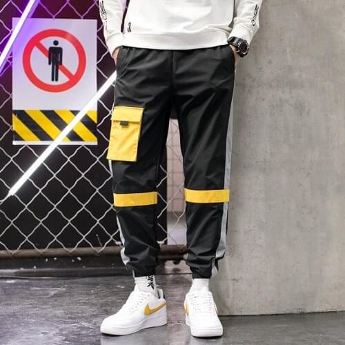 Striped Side Harem Men Cargo Pants Streetwear 2021 Hip Hop Joggers Casual Pockets Track Pants Male Harajuku Fashion Sweatpants
