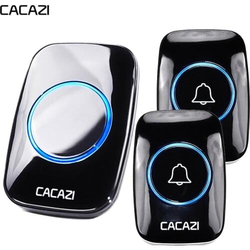 CACAZI 60 Chime 110DB Wireless Doorbell Waterproof 300M Remote EU Plug Smart Door Bell Battery 1 2 3 Button 1 2 3 4 Receiver
