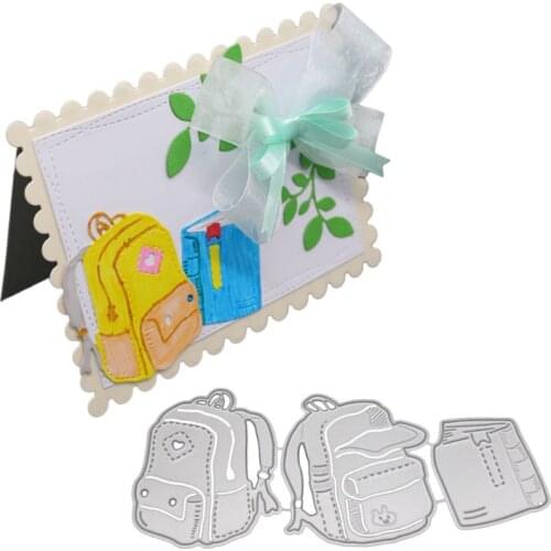 D0AD School Bag Backpack Metal Cutting Dies Stencil DIY Scrapbooking Album Stamp Paper Card Embossing Craft Decor