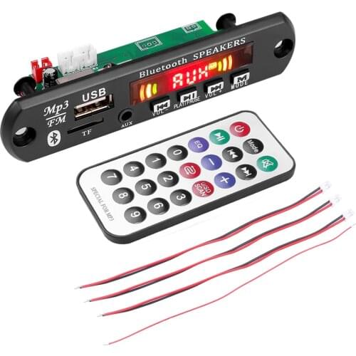 Kebidu 6W Speaker MP3 Player Decoder Board Recording FM Radio TF USB 5V 3.5 mm AUX Module Bluetooth5.0 Receiver Car kit Audio