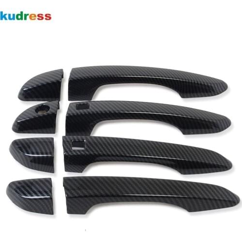 For Hyundai Tucson TL 2015-2018 2019 2020 Carbon Fiber Side Car Door Handle Cover Trim Molding Catch Overlay Sticker Accessories