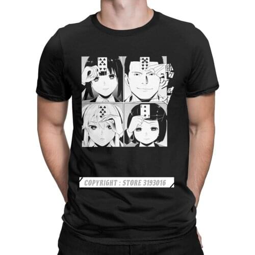 Kakegurui Card Game Tee Shirt Men Cotton T Shirts Jabami Yumeko Anime Manga Momobami Gambling Saotome Kirari Tshirt