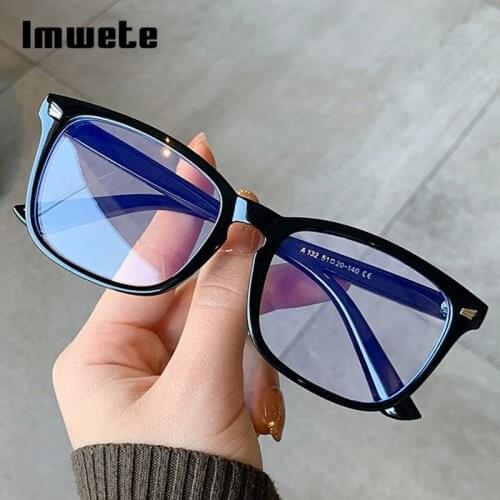 Imwete Computer Glasses Frame Women Vintage Round Eyewear Anti Blue Light Men Eyeglasses 2021 Fashion Decorative Spectacle