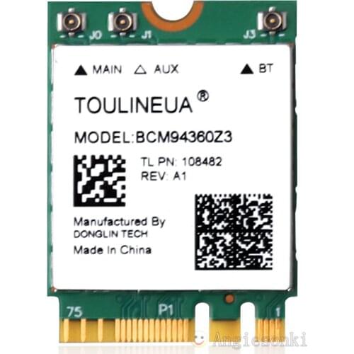 Broadcom BCM94360Z3 802.11ac 867Mbps WiFi + Bluetooth 4.0 M.2 NGFF Card