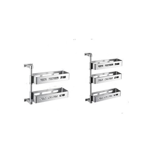 Kitchen Shelf Corner Wall Mounted Knife Rest Hole Free Condiment Shelf Rotating Condiment Storage Box Shelf