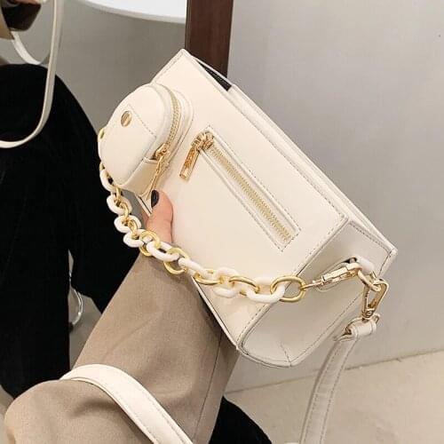 Fashion PU Leather Crossbody Bags for Women 2021 New Spring Summer Luxury Handbags Lady Chain Shoulder Purses Designer
