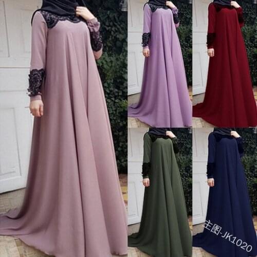 Muslim Abaya Lace Maxi Dress Cardigan Ethnic Long Robe Gowns Kimono Jubah Ramadan Eid Middle East Thobe Islamic Prayer Clothing
