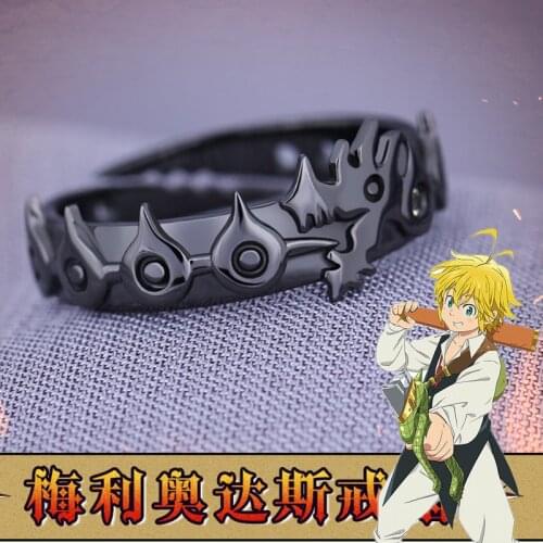 Anime The Seven Deadly Sins Meliodas S925 Sterling Silver Finger Ring Cosplay Men Women Dragons Sin of Wrath Adjustable Ring
