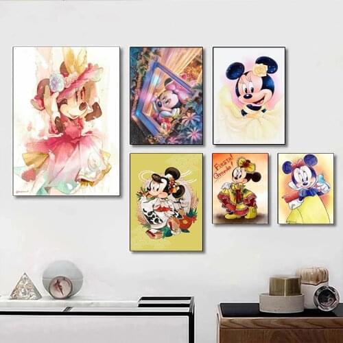 5D DIY Diamond Painting Minnie Mouse Princess Disney Anime Cross Stitch Kit Full Drill Embroidery Mosaic Art Rhinestones Decor