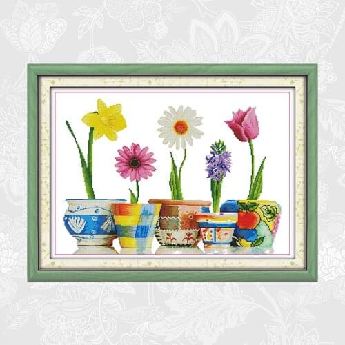 Joy sunday Home of blessings (colorful life) Printed Cross Stitch kit Sale Embroidery Thread Set DIY Handmade Needlework Crafts