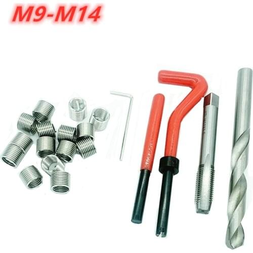 Thread Repair Recoil Insert Installation Kit Tool Drill Tap M9 M10 M11 M12 M14 Helicoil Car Pro Coil Drill Set