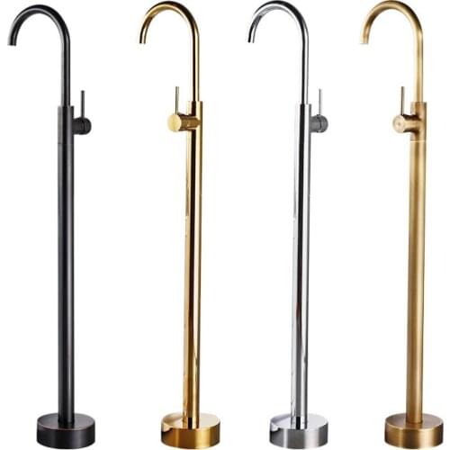 4 Colors Brass Material Floor Stand of Bathtub Faucet