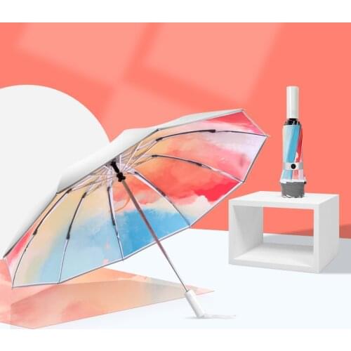 Automatic Reverse Safe Umbrella No-Springback Gradient Colors Standing Car Umbrellas Rain Women 8K Windproof Sun UV Parasol