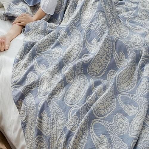 Drop Shipping Bamboo Cotton Summer Quilt for Sofa Bed Towel Quilt Women Wrap Blanket Nap Blankets Throw Blanket for Car Office