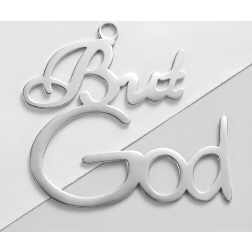 20pcs/lot Mirror Polish Stainless Steel But God Charm Pendant for DIY Making Necklace Bracelet Accessories 3 Colors