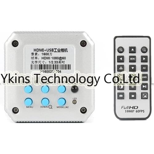 Professional Digital HD 16MP 1080P 60FPS USB HDMI industrial Video Camera Microscope SD Card Storage Recorder+IR Remote Control
