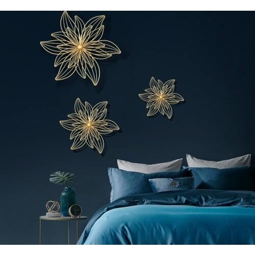 Luxury Wrought Iron Wall Hanging Hollow Flowers Decorative Crafts Home Sofa TV Background 3D Wall Metal Mural Ornament Decor Art